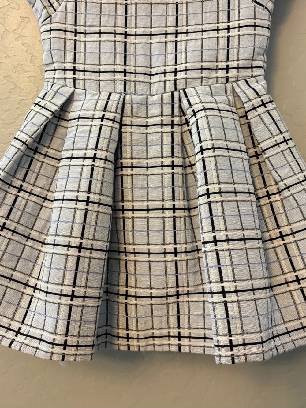 Janie and Jack Winter Wishes light blue plaid dress faux fur collar 12-18 months